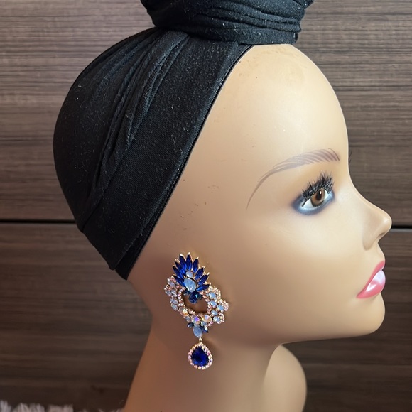 Rhinestone Drop Earrings - Picture 5 of 6